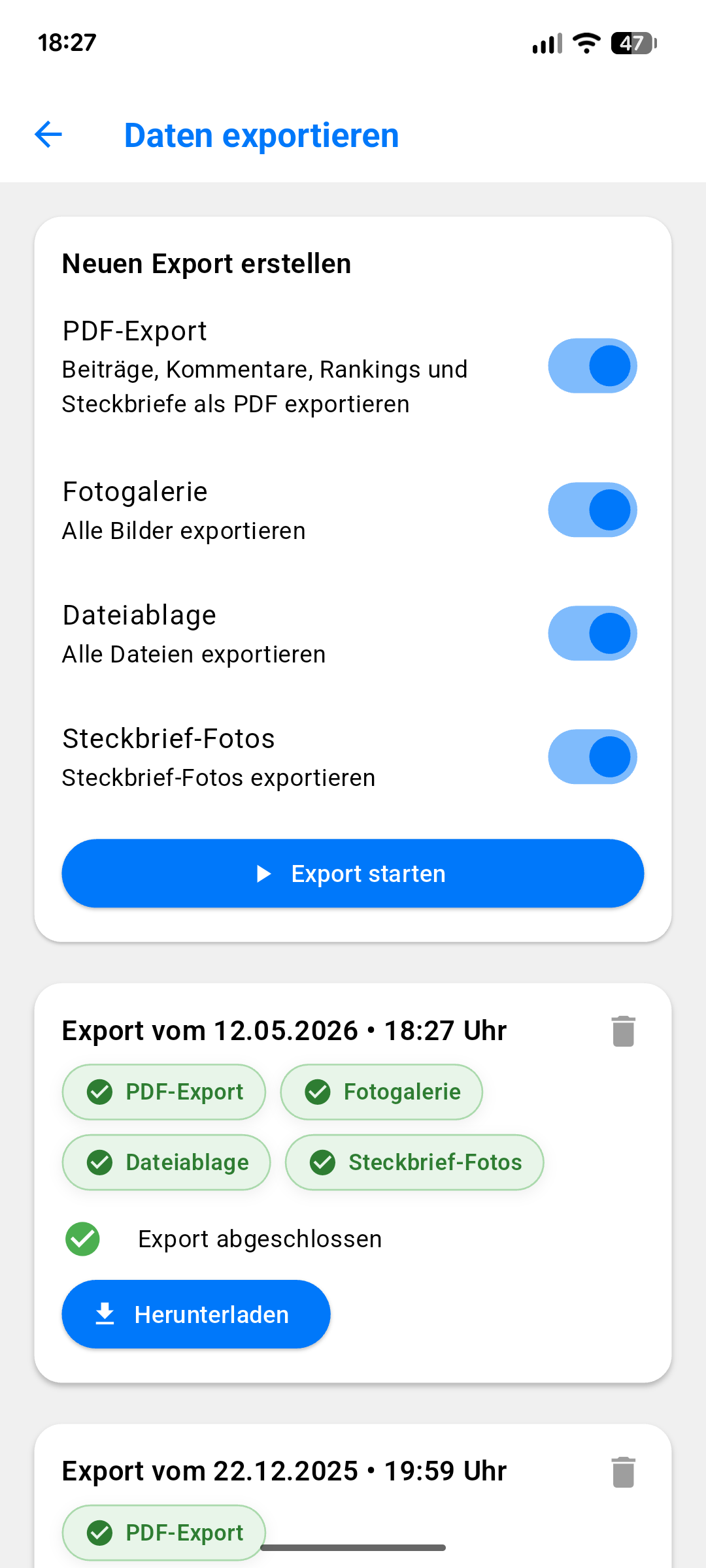 Export Screenshot
